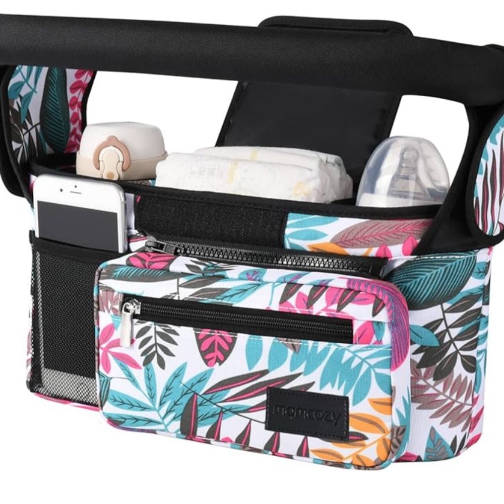 Momcozy Universal Stroller Organizer, 2 Insulated Cup Holders,